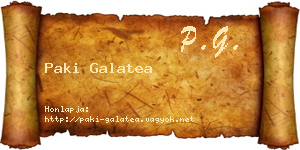 Paki Galatea névjegykártya